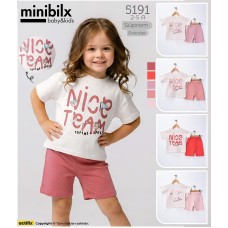 MINIBILX 5191 YAZLIK ŞORTLU TK 2-3-4-5 YAŞ