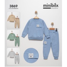 MINIBILX 3869 BLK CEPLI 2IP ERKEK TAKIM 6-12 AY