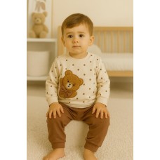 MINIKALPLER 108 PELUŞ AYI PIJAMA TAKIM 3-6 AY