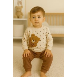 MINIKALPLER 108 PELUŞ AYI PIJAMA TAKIM 3-6 AY