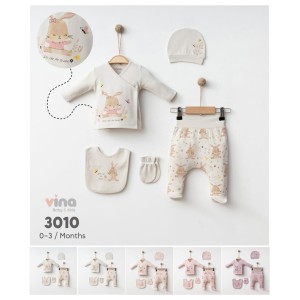 VINA 3010 ÇIÇEKLI KIZ BEŞLI SET