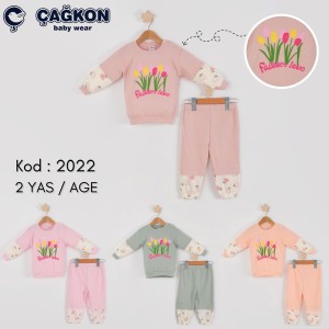 ÇAĞKON 2022 2LI FLOWERS KIZ TKM